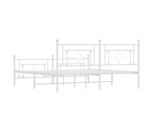 Estructura cama sin colchón con estribo metal blanco 183x213 cm