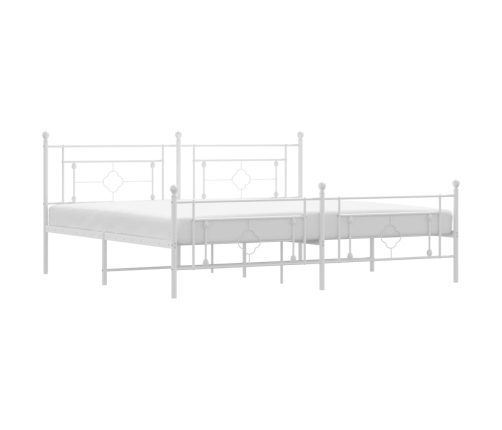 Estructura cama sin colchón con estribo metal blanco 193x203 cm