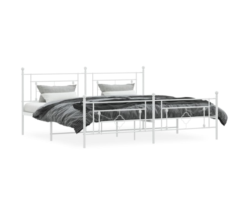 Estructura cama sin colchón con estribo metal blanco 193x203 cm