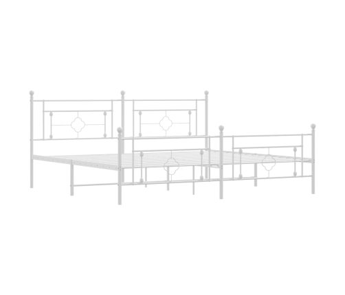 Estructura cama sin colchón con estribo metal blanco 193x203 cm