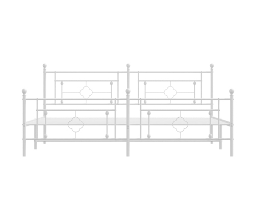 Estructura cama sin colchón con estribo metal blanco 193x203 cm