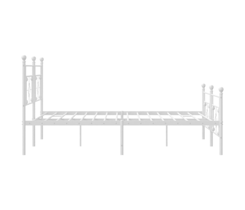 Estructura cama sin colchón con estribo metal blanco 193x203 cm