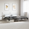 Estructura cama sin colchón con estribo metal blanco 193x203 cm