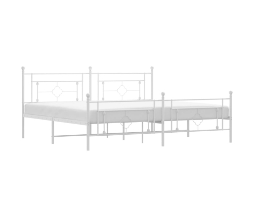 Estructura cama sin colchón con estribo metal blanco 200x200 cm