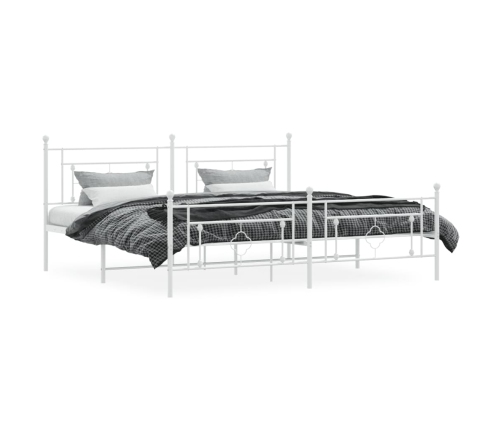 Estructura cama sin colchón con estribo metal blanco 200x200 cm