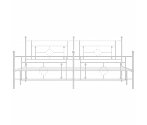 Estructura cama sin colchón con estribo metal blanco 200x200 cm