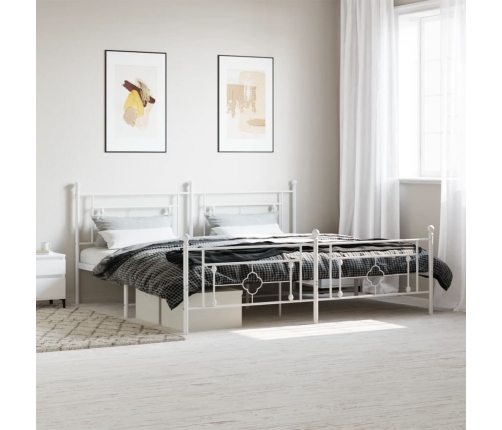 Estructura cama sin colchón con estribo metal blanco 200x200 cm