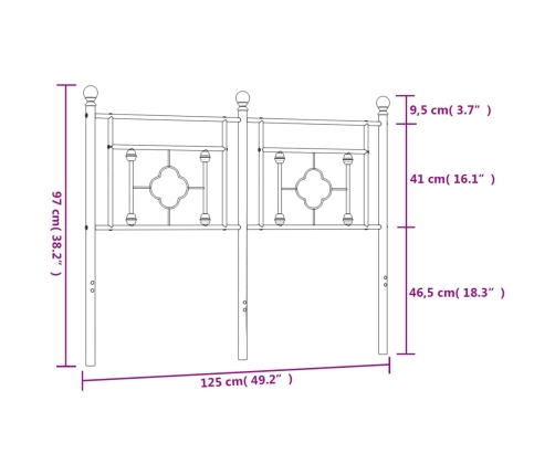 Cabecero de metal blanco 120 cm