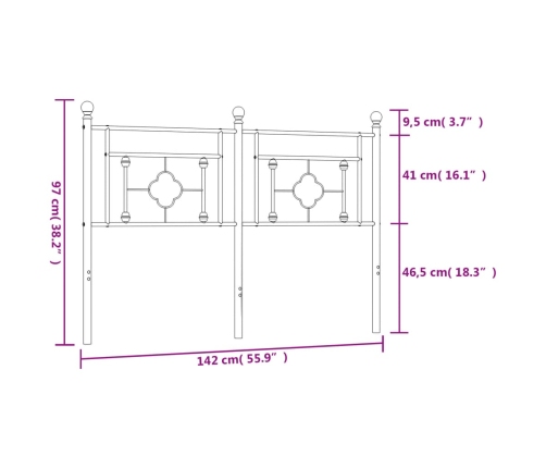 Cabecero de metal blanco 135 cm