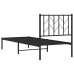 Estructura cama sin colchón con cabecero metal negro 75x190 cm