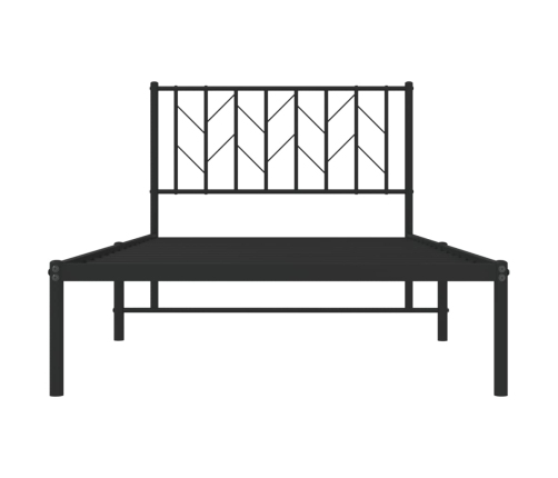 Estructura cama sin colchón con cabecero metal negro 100x190 cm