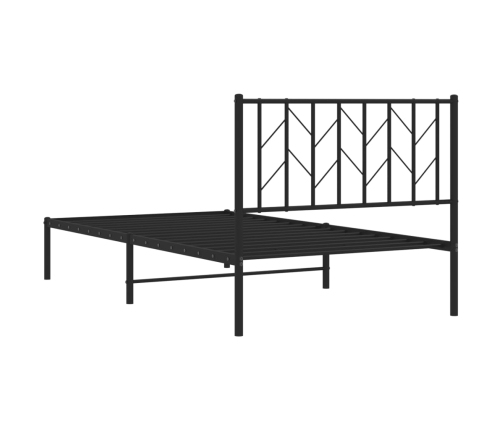 Estructura cama sin colchón con cabecero metal negro 100x190 cm