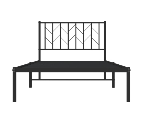 Estructura cama sin colchón con cabecero metal negro 100x200 cm