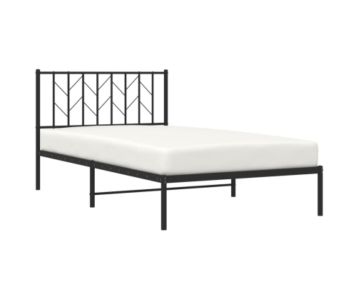 Estructura cama sin colchón con cabecero metal negro 107x203 cm