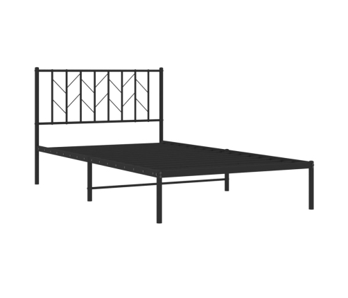 Estructura cama sin colchón con cabecero metal negro 107x203 cm