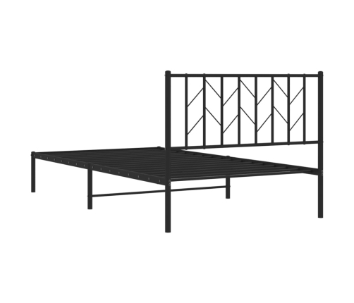 Estructura cama sin colchón con cabecero metal negro 107x203 cm