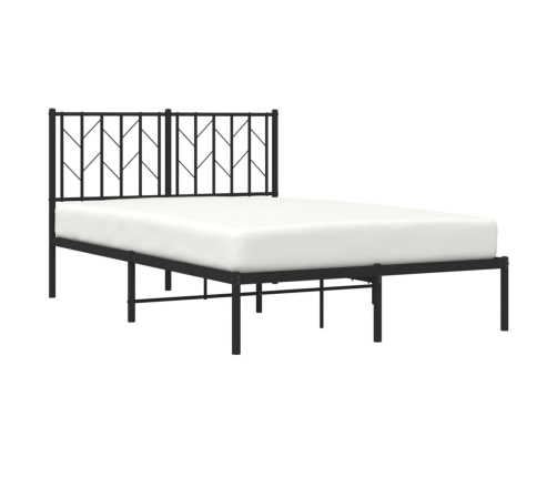 Estructura cama sin colchón con cabecero metal negro 120x190 cm