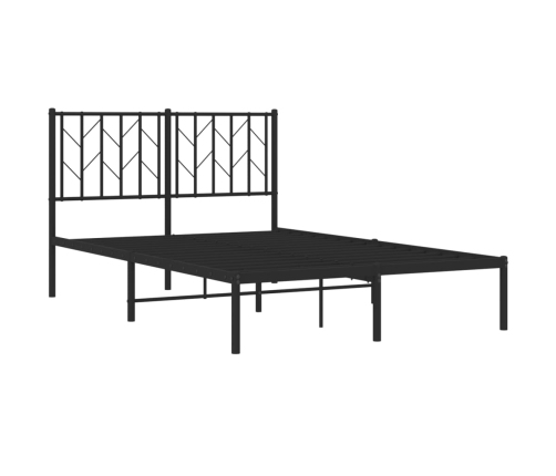 Estructura cama sin colchón con cabecero metal negro 120x190 cm