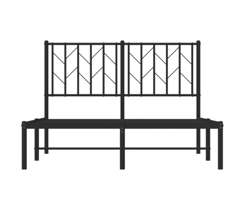 Estructura cama sin colchón con cabecero metal negro 120x190 cm