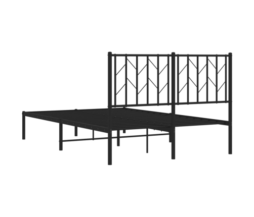 Estructura cama sin colchón con cabecero metal negro 120x190 cm