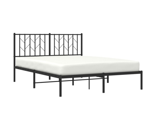 Estructura cama sin colchón con cabecero metal negro 135x190 cm