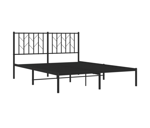 Estructura cama sin colchón con cabecero metal negro 135x190 cm