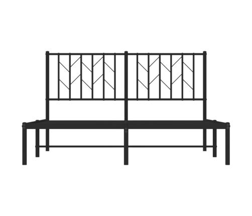 Estructura cama sin colchón con cabecero metal negro 135x190 cm