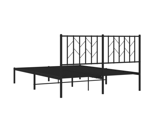 Estructura cama sin colchón con cabecero metal negro 135x190 cm