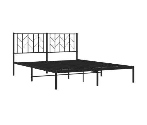 Estructura cama sin colchón con cabecero metal negro 150x200 cm