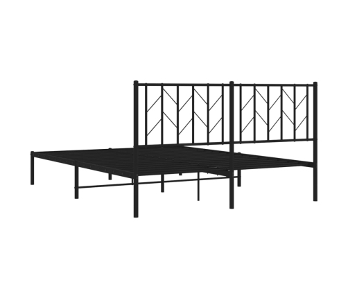 Estructura cama sin colchón con cabecero metal negro 150x200 cm