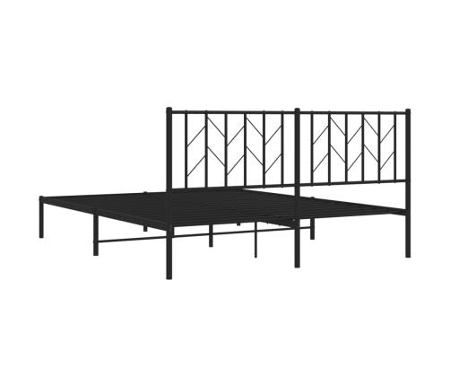 Estructura cama sin colchón con cabecero metal negro 160x200 cm