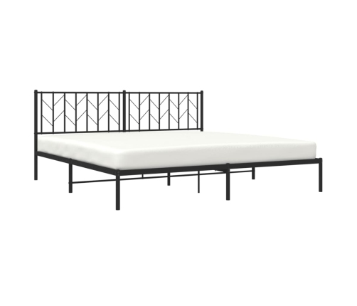 Estructura cama sin colchón con cabecero metal negro 193x203 cm