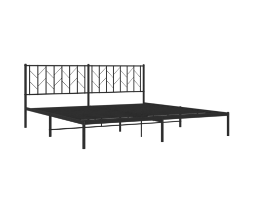 Estructura cama sin colchón con cabecero metal negro 193x203 cm