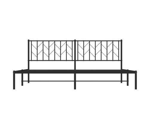 Estructura cama sin colchón con cabecero metal negro 193x203 cm