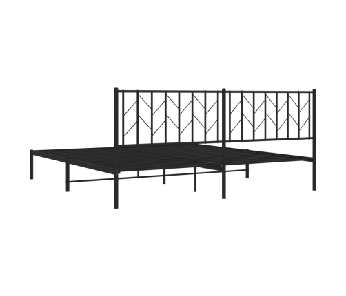 Estructura cama sin colchón con cabecero metal negro 193x203 cm