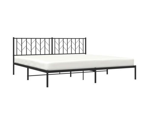 Estructura cama sin colchón con cabecero metal negro 200x200 cm