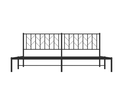 Estructura cama sin colchón con cabecero metal negro 200x200 cm