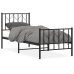 Estructura cama sin colchón con estribo metal negro 75x190 cm