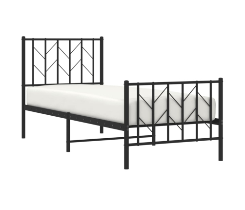 Estructura cama sin colchón con estribo metal negro 75x190 cm