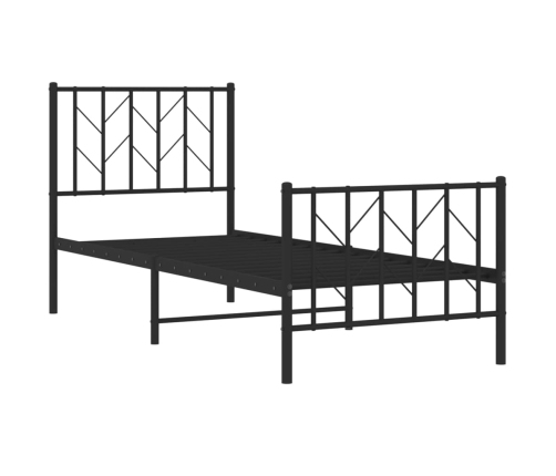 Estructura cama sin colchón con estribo metal negro 75x190 cm