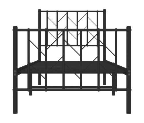 Estructura cama sin colchón con estribo metal negro 75x190 cm