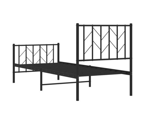 Estructura cama sin colchón con estribo metal negro 75x190 cm