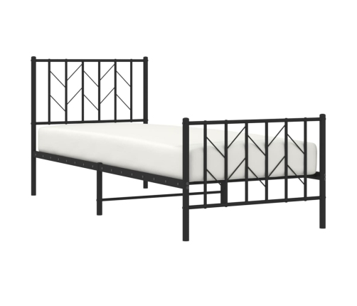 Estructura cama sin colchón con estribo metal negro 80x200 cm