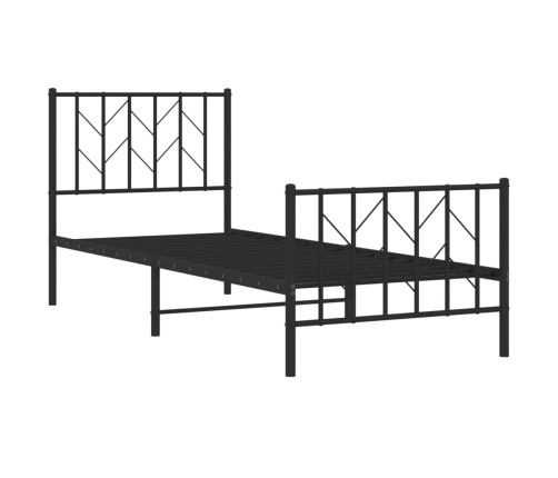 Estructura cama sin colchón con estribo metal negro 80x200 cm