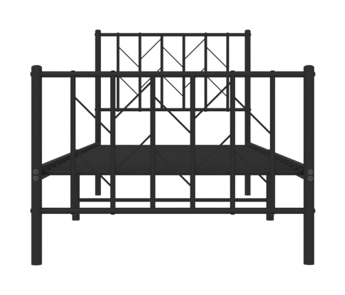 Estructura cama sin colchón con estribo metal negro 80x200 cm