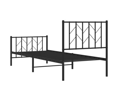 Estructura cama sin colchón con estribo metal negro 80x200 cm