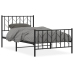 Estructura cama sin colchón con estribo metal negro 100x190 cm