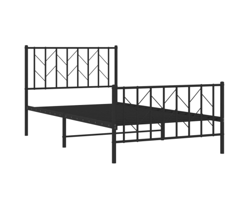 Estructura cama sin colchón con estribo metal negro 100x190 cm