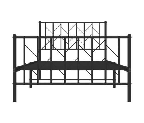 Estructura cama sin colchón con estribo metal negro 100x190 cm