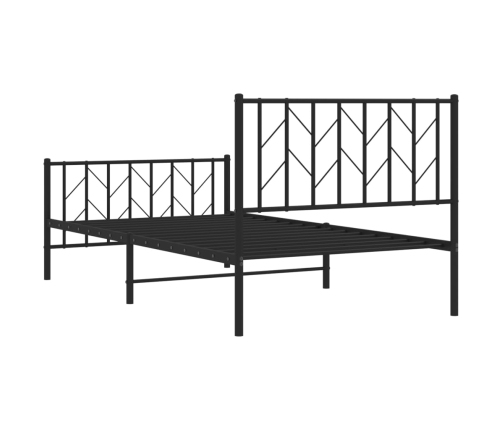 Estructura cama sin colchón con estribo metal negro 100x190 cm